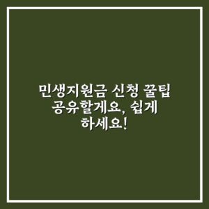 민생지원금 신청 꿀팁 공유할게요, 쉽게 하세요!