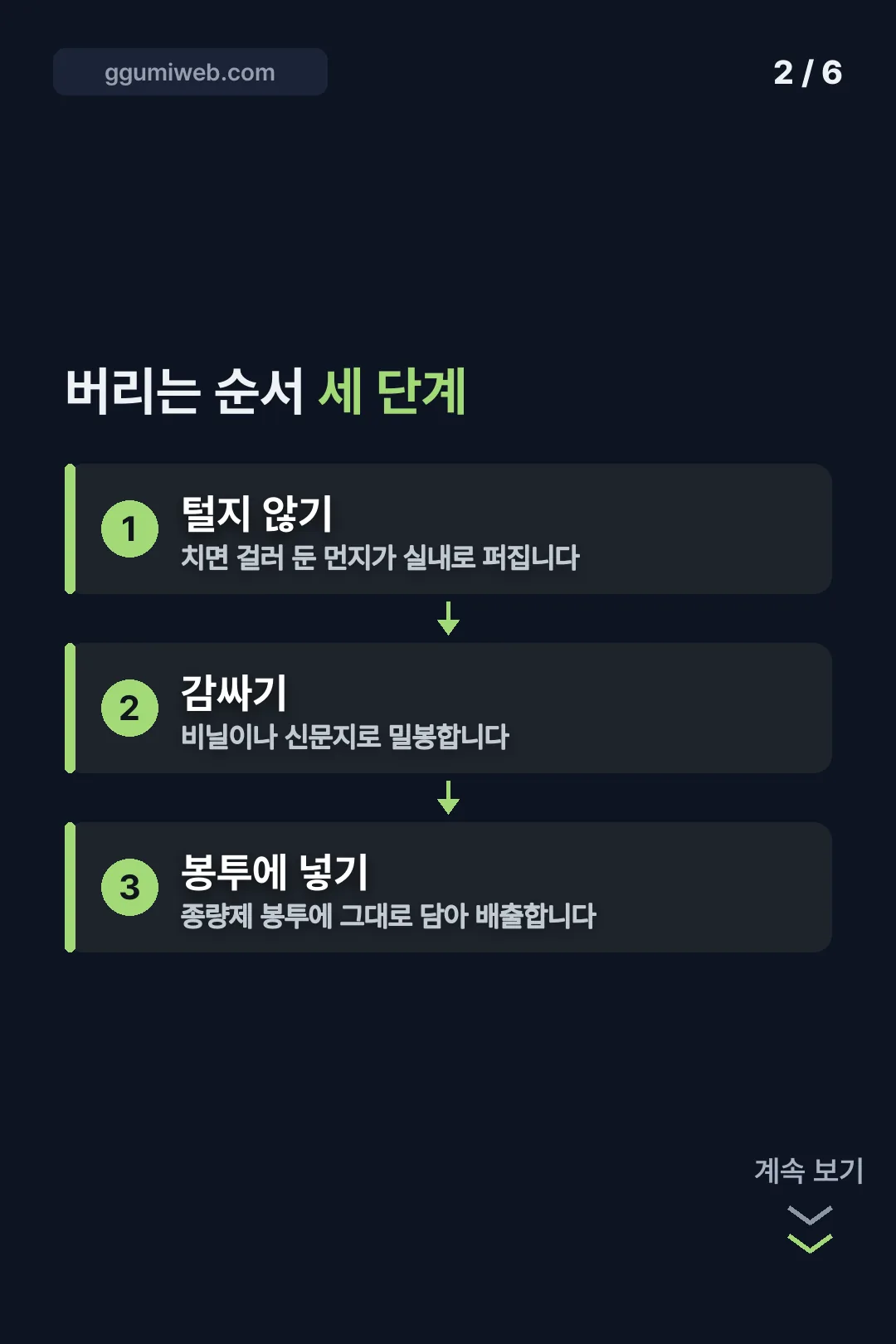 버리는 순서 세 단계