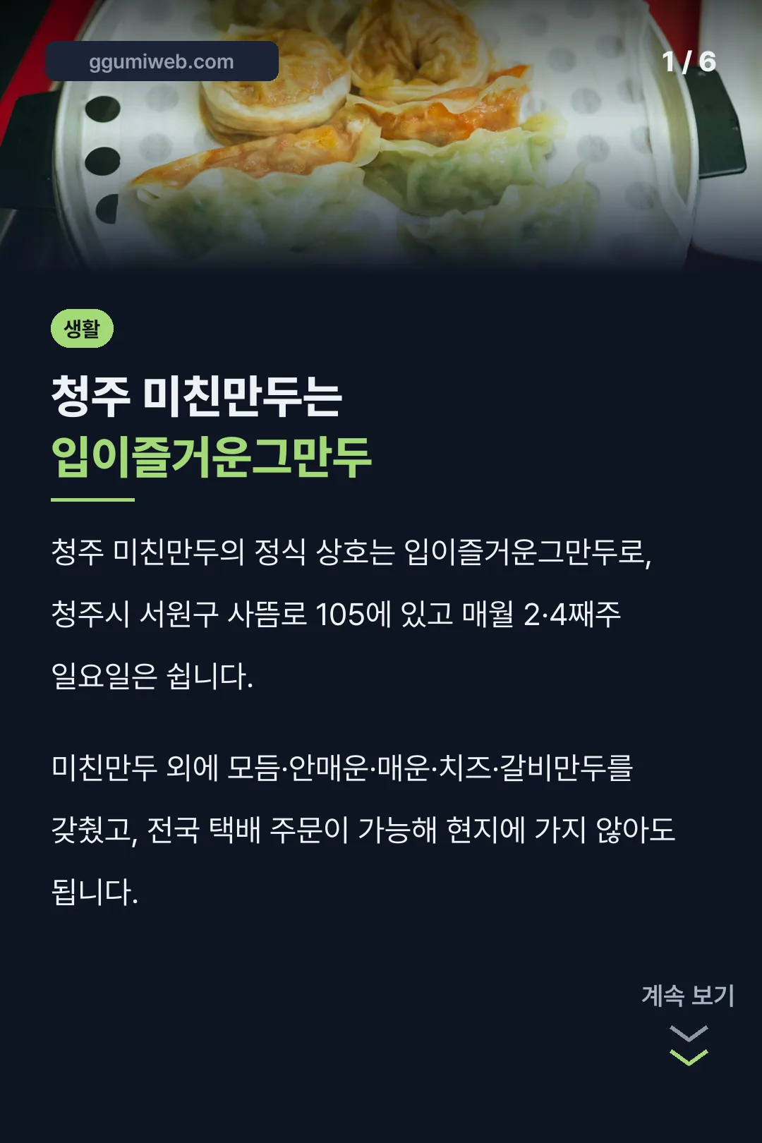 청주 미친만두는 입이즐거운그만두