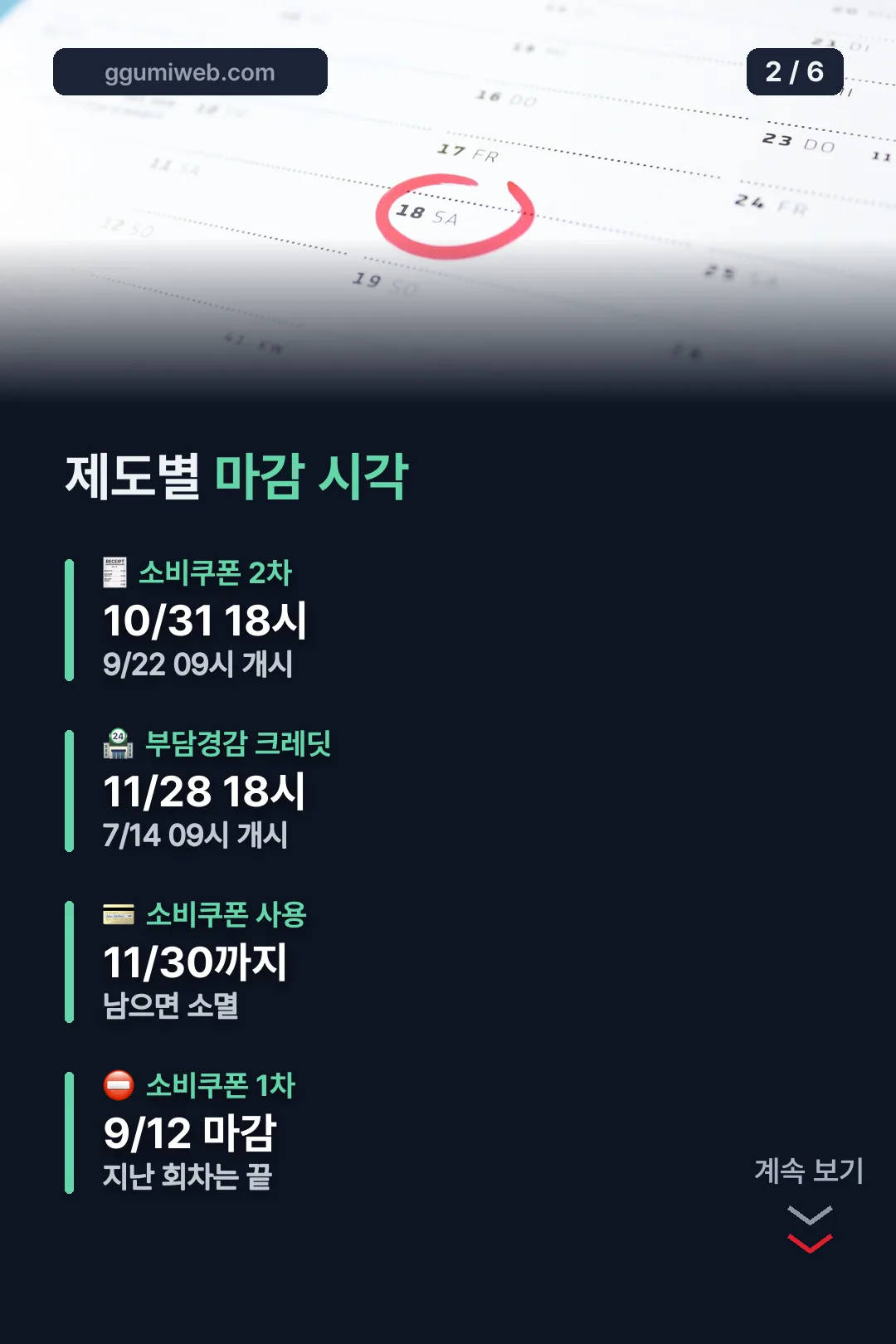 제도별 마감 시각