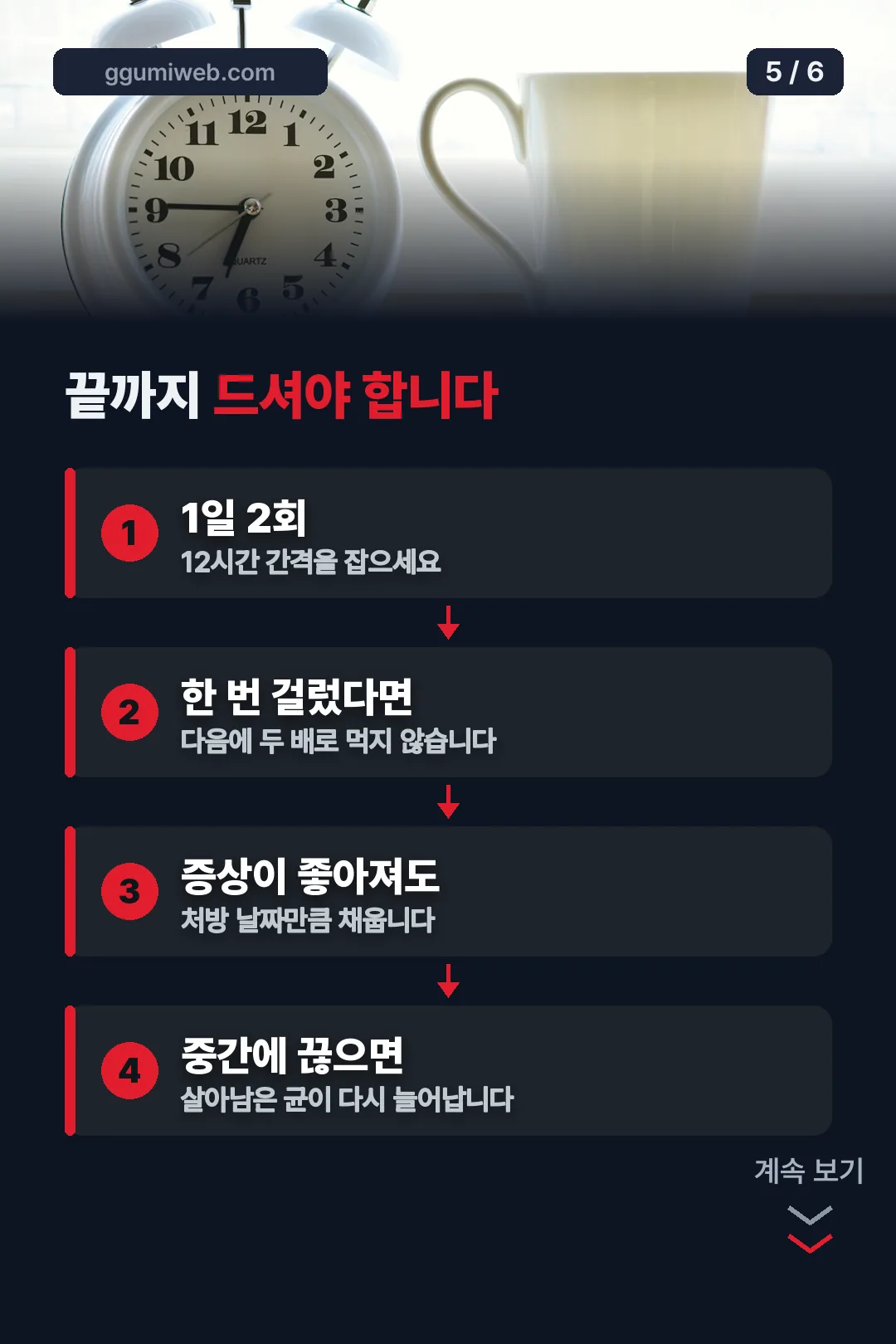 복용 간격 안내