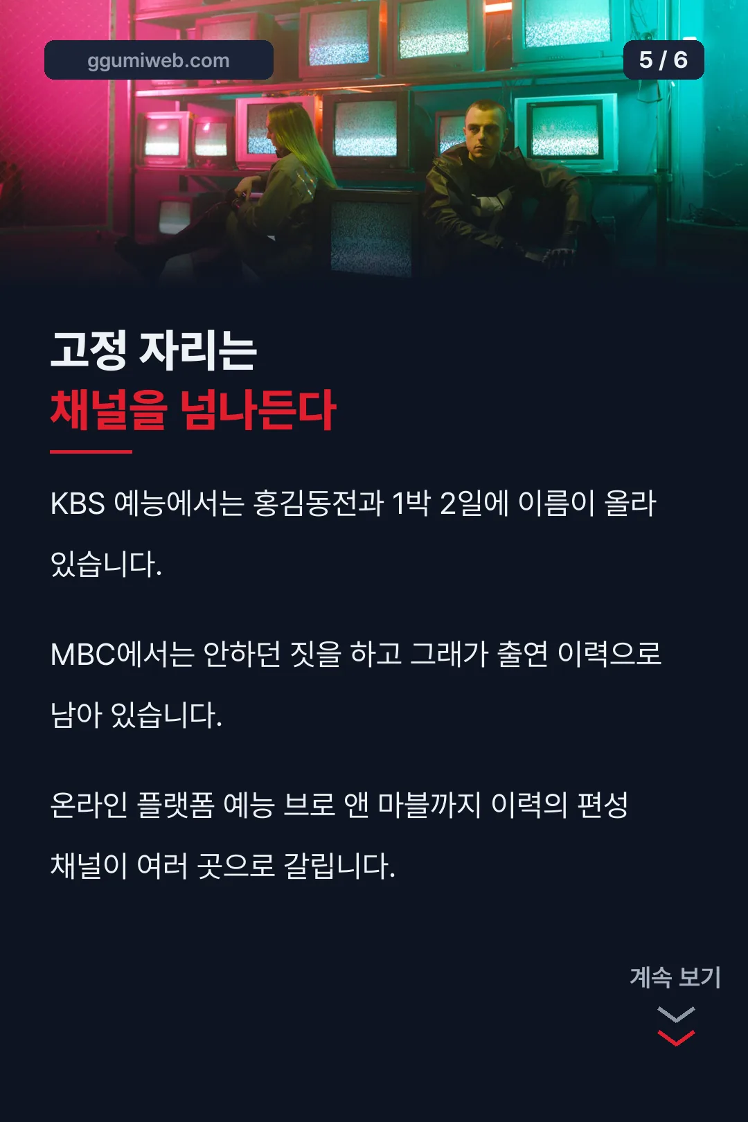 고정 출연 채널