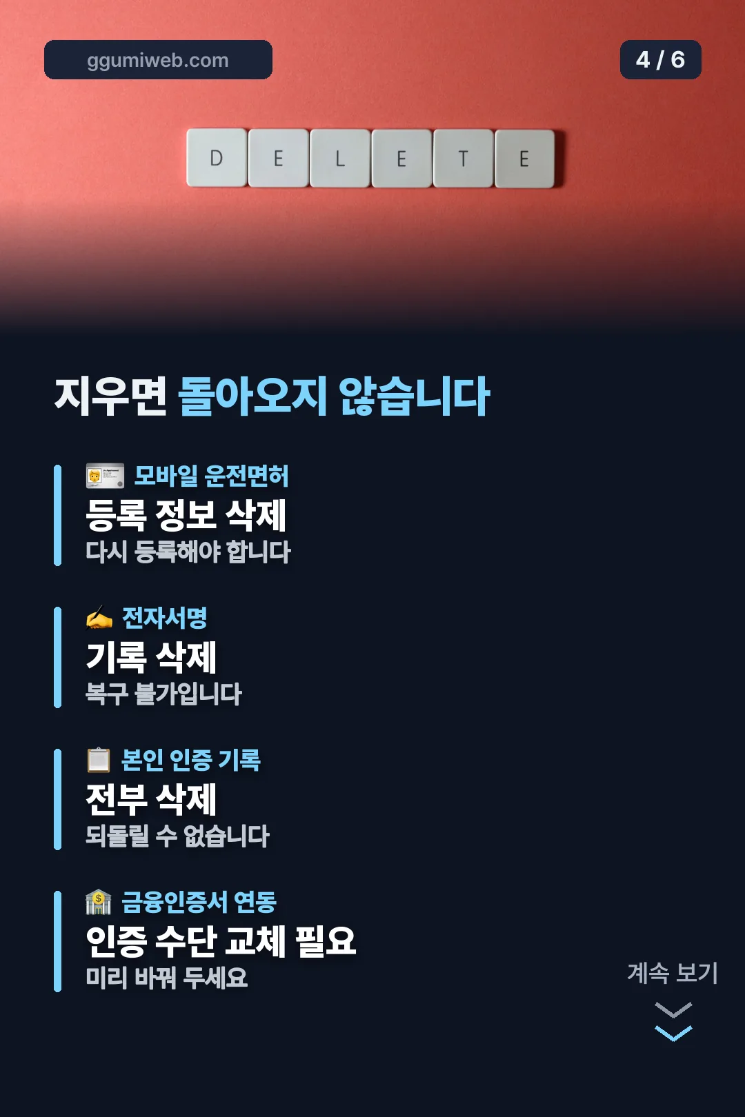탈퇴 시 삭제되는 정보