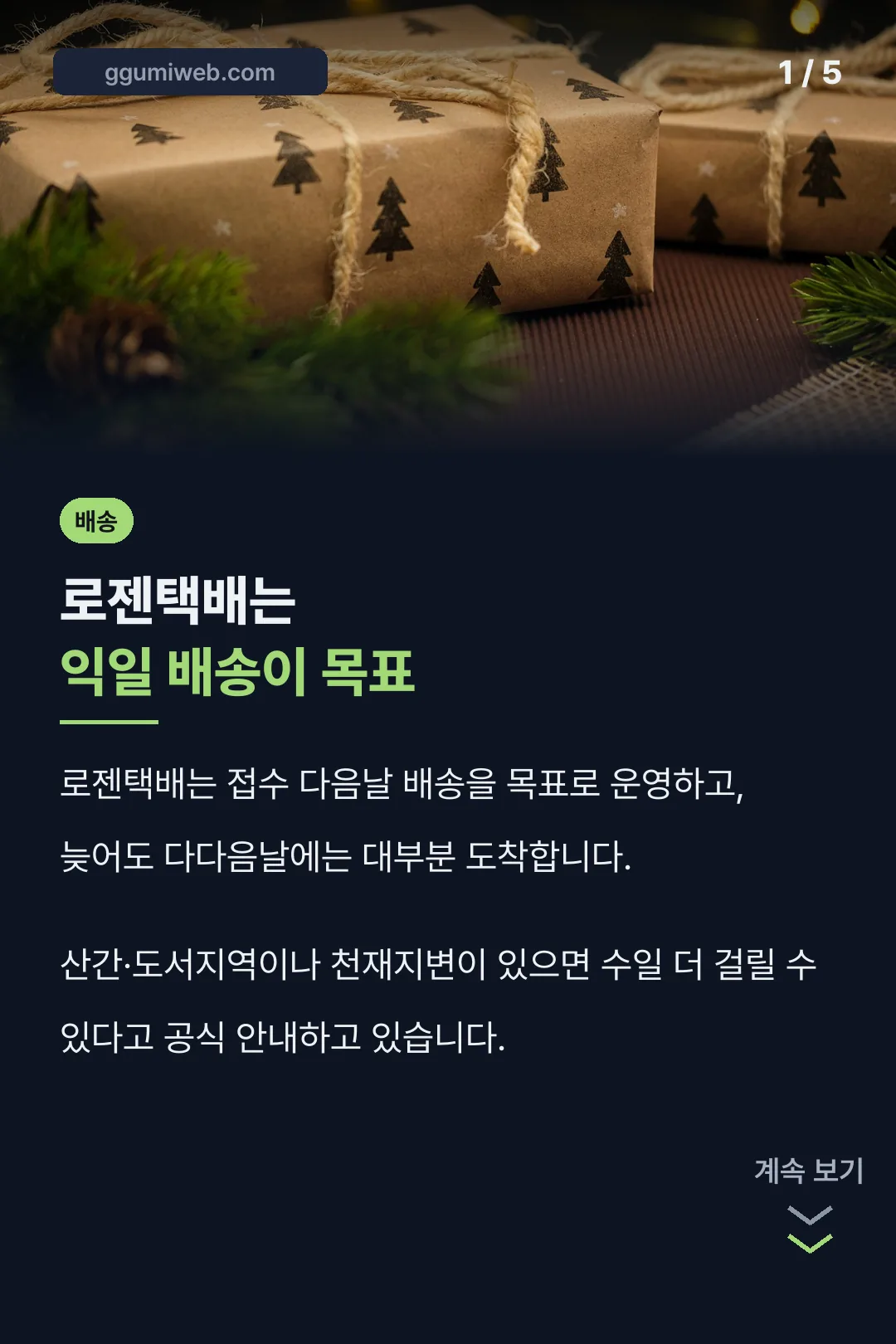 익일 배송 목표